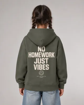 NO HOMEWORK JUST VIBES Kids Hoodie