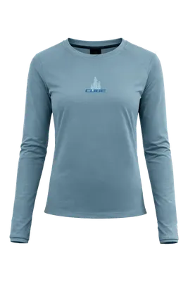 CUBE MTB WS Round Neck Jersey Soft Touch L/S – blue