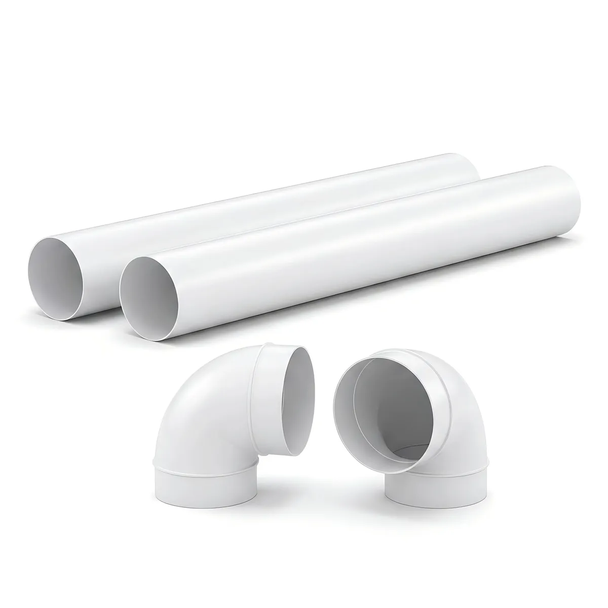 AquaBoost Luftkanal Set 150 – 2x Rohr 1 m, 2x Bogen 90° – Bild 1