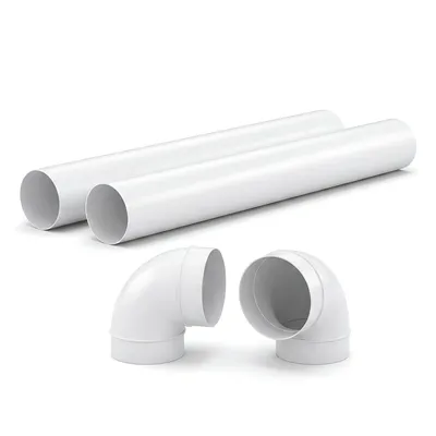 AquaBoost Luftkanal Set 150 – 2x Rohr 1 m, 2x Bogen 90°