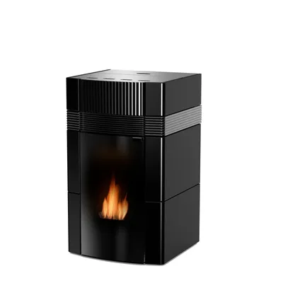 Woody 24 kW – Wasserführender Pelletofen A++ | Schwarze Keramik