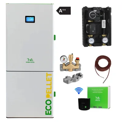 Robin Wood EcoPellet Paket 1 – A++ Pelletkessel inkl. Rücklaufanhebung, Kesselsicherheitsgruppe & WLAN-Modul