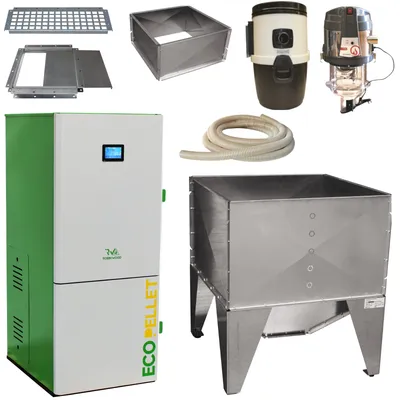 Robin Wood EcoPellet Komplettpaket – A++ Pelletkessel mit Pelletsaugsystem, Hygienespeicher & Pelletlager