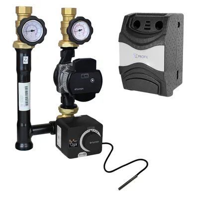 ProfiMix Heizkreispumpengruppe mit Drei-Wege-Mischer, Environ ENC10 Stellmotor-Festwertregler 0-90°C und Hocheffizienzpumpe wählbar