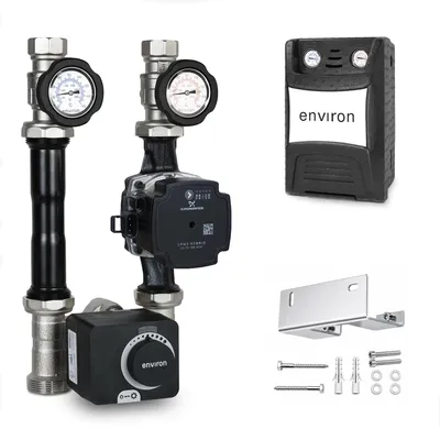 ProfiMix Heizkreispumpengruppe mit Drei-Wege-Mischer, Environ END05 Stellmotor und Grundfos UPM3 Hybrid 25/7 Hocheffizienzpumpe