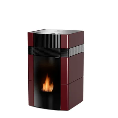 Robin Wood Woody 18 kW – Wasserführender Pelletofen A++ | Bordeaux Keramik