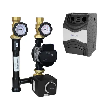 ProfiMix ENT001 DN32 Heizkreispumpengruppe mit Drei-Wege-Mischer, Environ END05 Stellmotor und Environ EcoStar II 32/8 Hocheffizienzpumpe