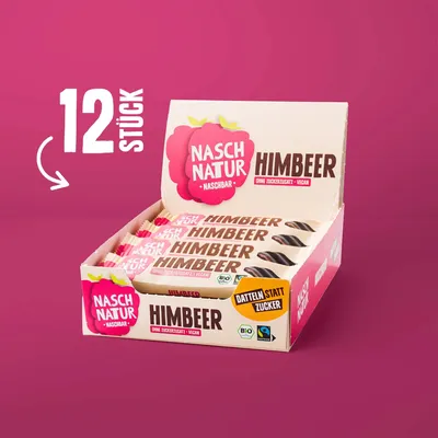 NaschBar Dunkle Himbeer Schokoriegel (12er Pack)