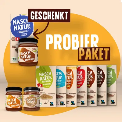 Probierpaket: Schokolade, Aufstriche & Dattelmus