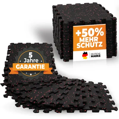Premium Bodenschutzmatte aus extra dichtem Kautschuk (schwarz-rot)
