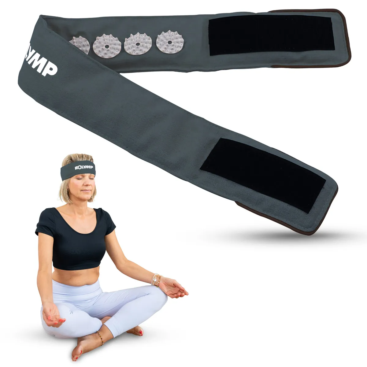 Akupressur Stirnband – Grau-Anthrazit (B‑Ware) – Bild 1