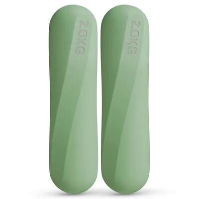 Pilateshanteln 2er Set aus hochwertigem Silikon, 1-2 kg – Matcha / 2 kg | B-Ware