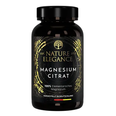 Nature Elegance - Magnesiumcitrat - vegane Kapseln 360mg pro Dosis (2er Pack (360 Stück))