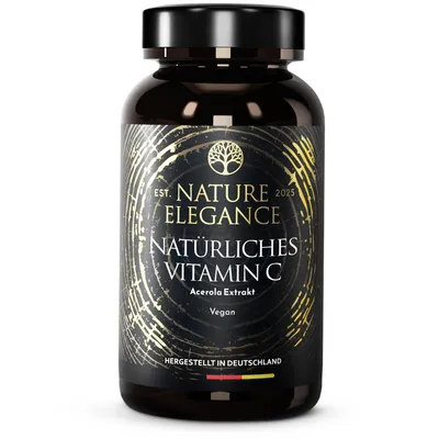Nature Elegance - Vitamin C - aus Acerola-Superfrucht, vegane Kapseln (2er Pack (360 Stück))