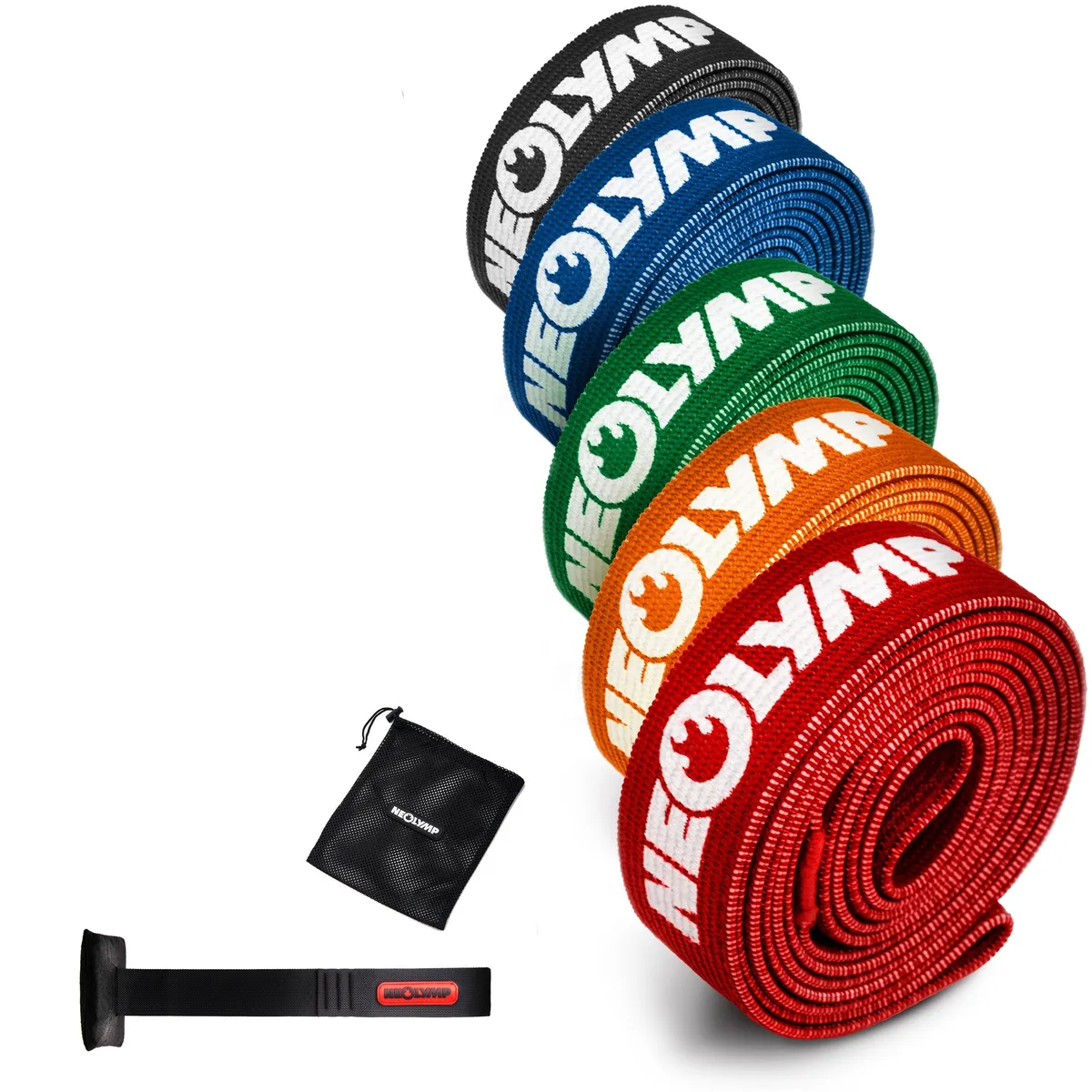Fitnessbänder lang aus Stoff – 5er Set (B‑Ware) – Bild 1
