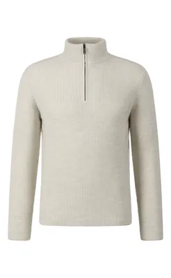 Zipptroyer aus 10.000 Meter feinster Merinowolle, regular fit