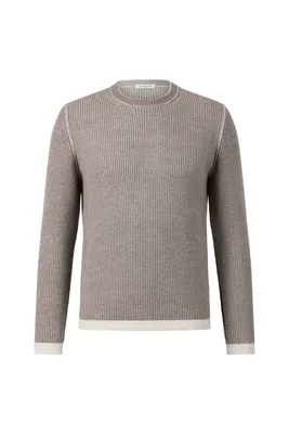 Sportlicher Two-tone Pullover aus Merino-Baumwollmix, relaxed fit