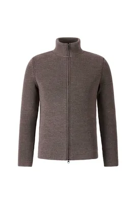 Zippjacke aus 10.000 Meter feinster Merinowolle, regular fit
