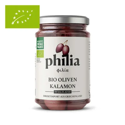 BIO Schwarze Kalamon Oliven in Salzlauge 340g