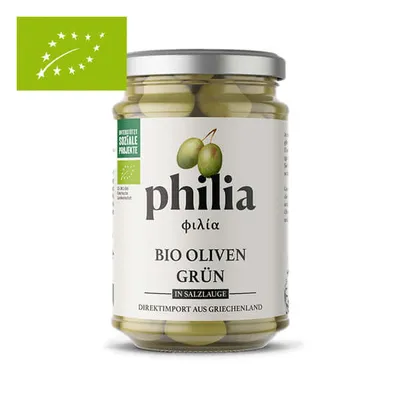 BIO grüne Oliven in Salzlauge 340g