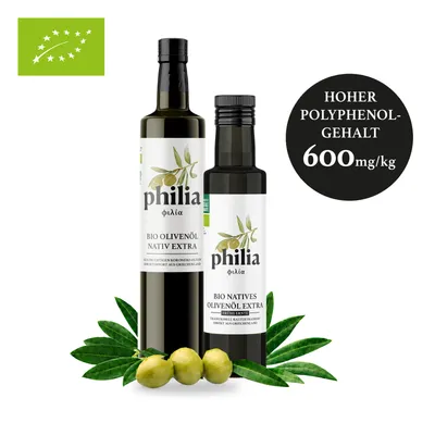 BIO Olivenöl Kennenlernen-Set 500 ml Fruchtig-mild + 250 ml Frühe Ernte