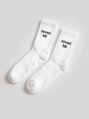 SL-150 Crew Socks Brand White