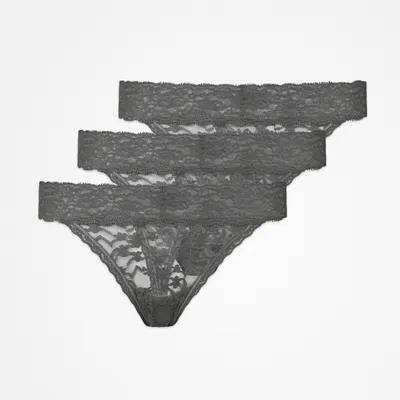 Tangas aus Spitze | Grau