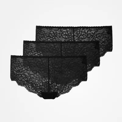 Hipster Panties aus Spitze | Schwarz