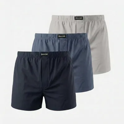 American Boxershorts Jersey | Mix (Dunkelblau/Blau/Hellgrau)