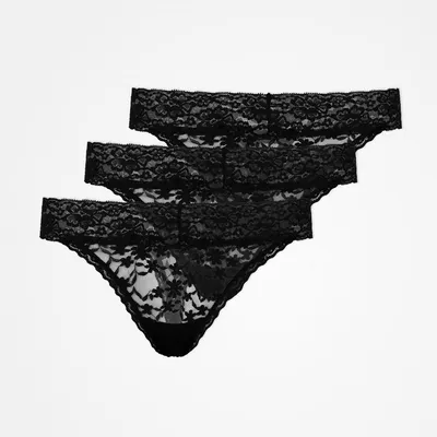 Tangas aus Spitze | Schwarz