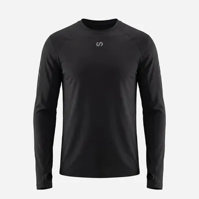 Laufshirt langarm Herren | Schwarz