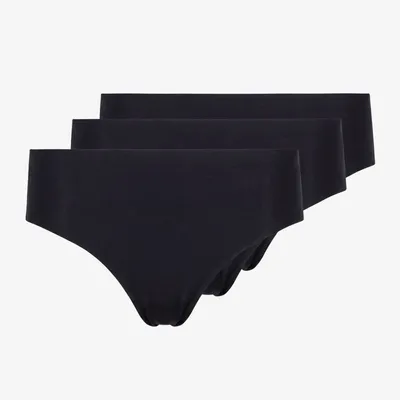 Microfiber High Waist Seamless Tanga | Schwarz