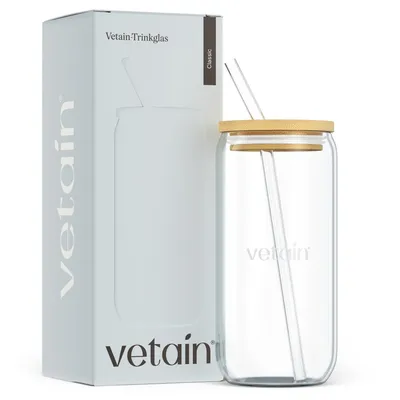 Vetain Trinkglas inkl. Strohhalm